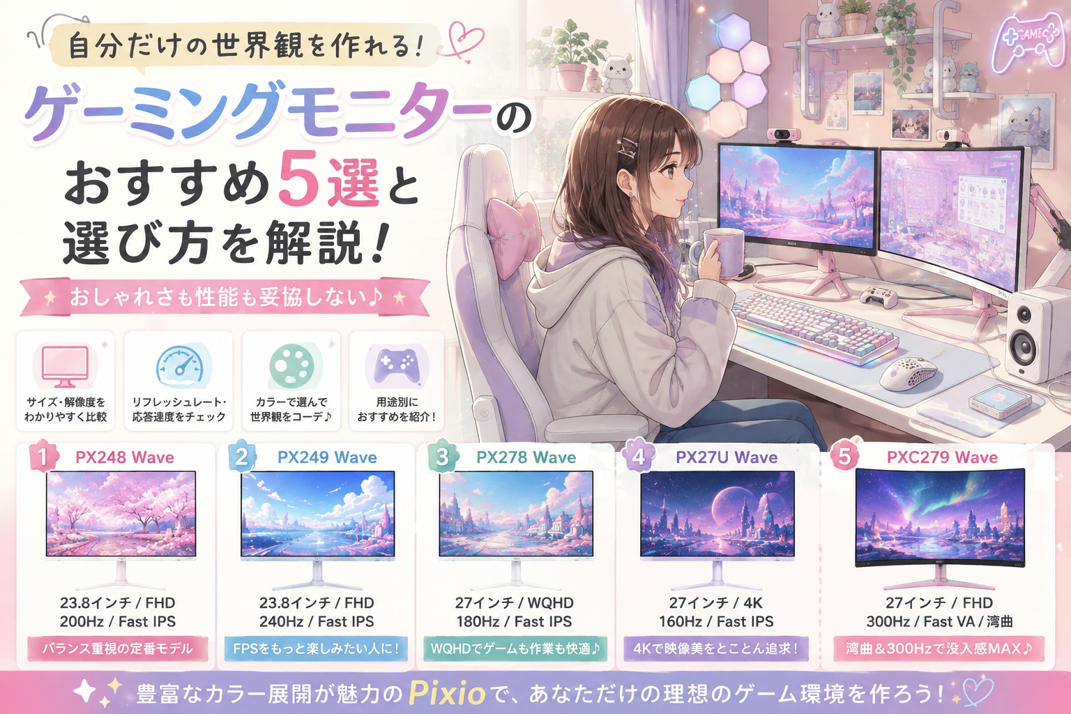 自分だけの世界観を作れる!ゲーミングモニターのおすすめ5選と選び方を解説